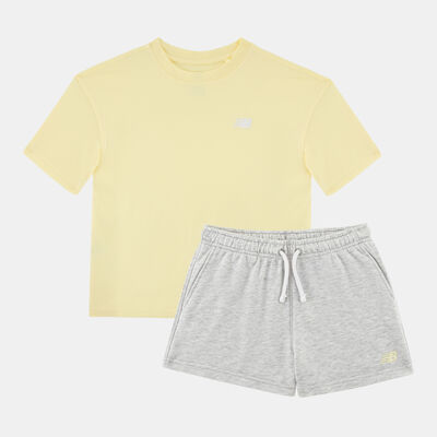 New Balance Kids' Small Logo T-Shirt And Shorts Set yellow