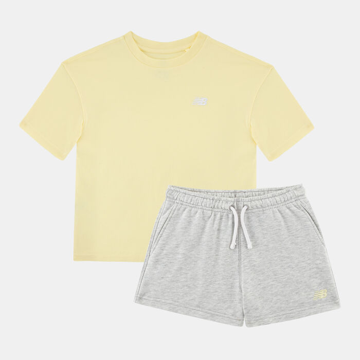 New Balance Kids' Small Logo T-Shirt And Shorts Set yellow New Balance Kids' Small Logo T-Shirt And Shorts Set yellow image number 0