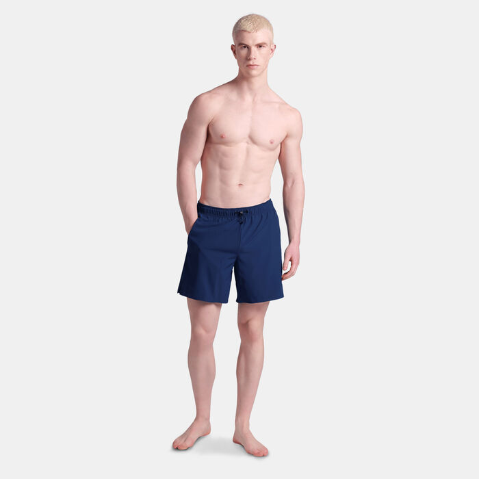 Arena Men's Solid Evo Beach Boxer Swimming Shorts Blue Arena Men's Solid Evo Beach Boxer Swimming Shorts Blue image number 2