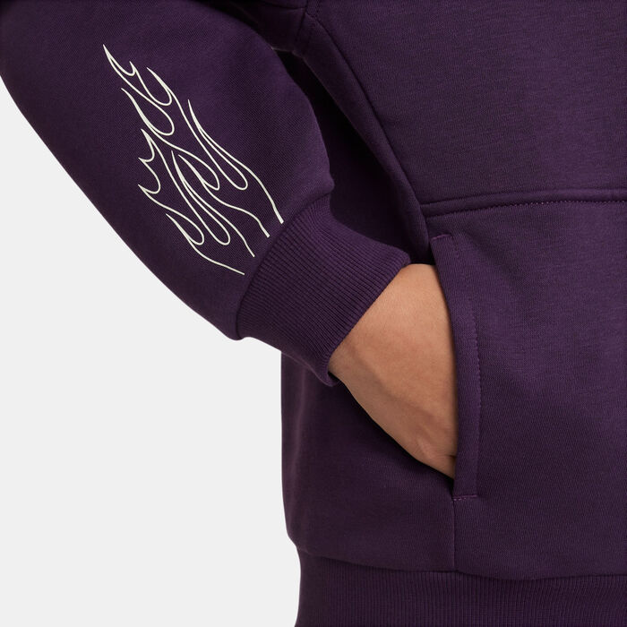 Nike Kids' Kylian Mbappe Club Fleece Hoodie Purple image number 2