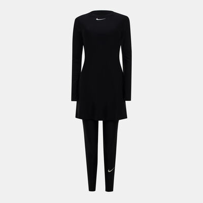 Nike Swim Women's Victory Swimming Tunic And Leggings Set Black Nike Swim Women's Victory Swimming Tunic And Leggings Set Black