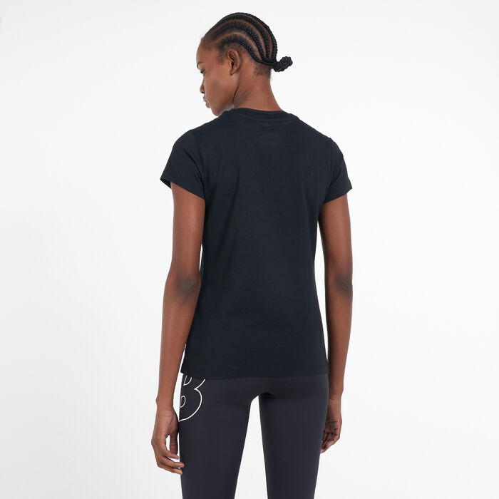 New Balance Women's Essentials Stacked Logo T-Shirt Black New Balance Women's Essentials Stacked Logo T-Shirt Black image number 1