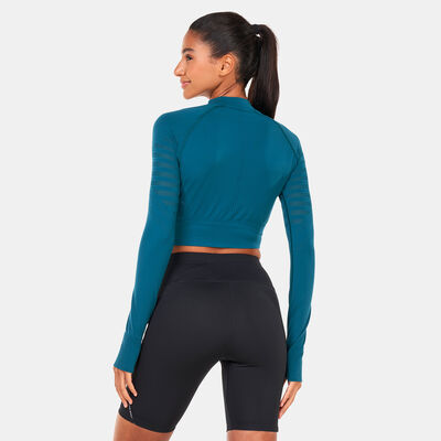 ASICS Women's Seamless Crop Top Green ASICS Women's Seamless Crop Top Green