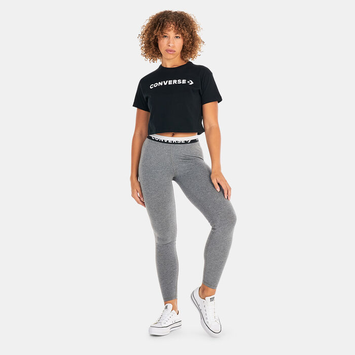 Converse Women's Puff Logo Cropped T-Shirt Red Converse Women's Puff Logo Cropped T-Shirt Red image number 2