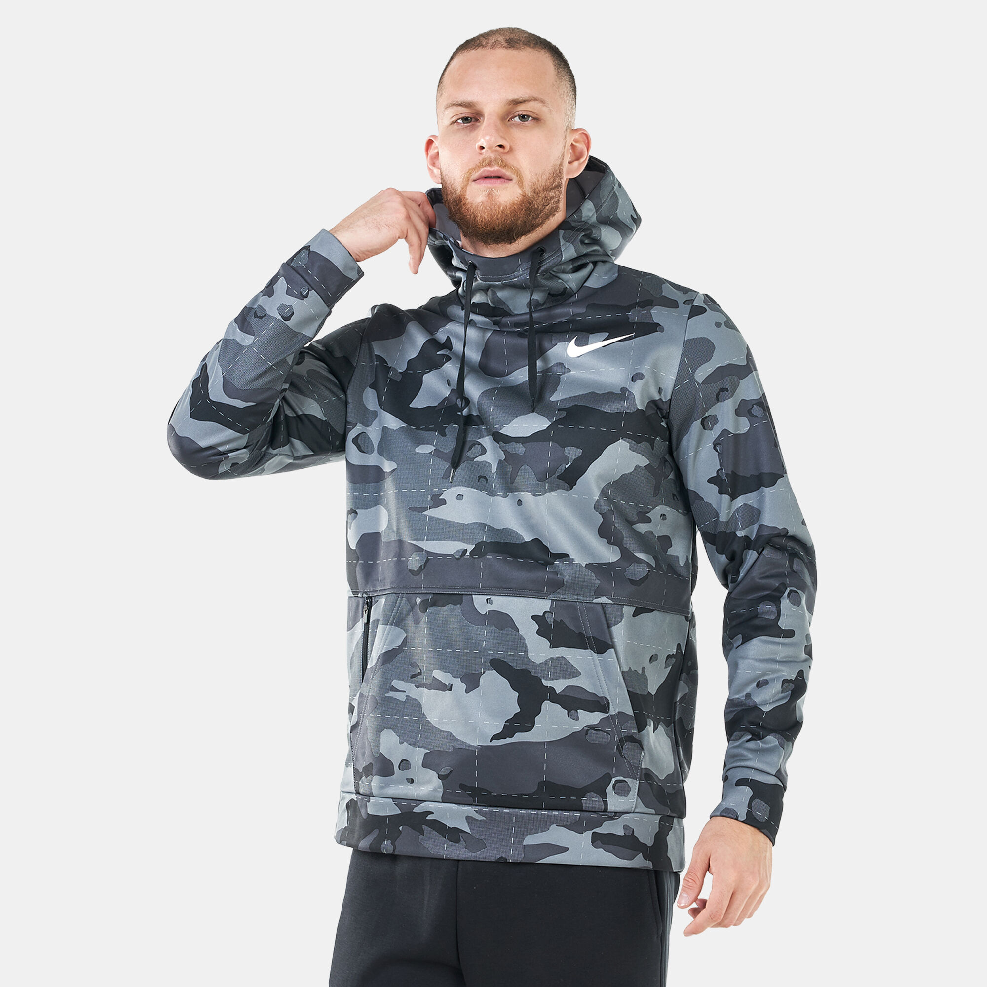 Nike camo deals hoodie grey