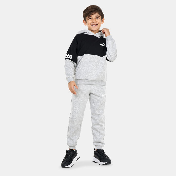 PUMA Kids' Power Colourblock Hoodie Grey PUMA Kids' Power Colourblock Hoodie Grey image number 2