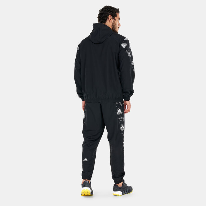 adidas Men's Woven Allover Print Tracksuit Black adidas Men's Woven Allover Print Tracksuit Black image number 0