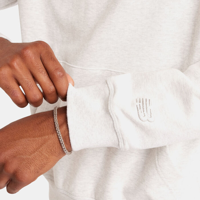 New Balance Men's Athletics French Terry Player Hoodie White image number 5