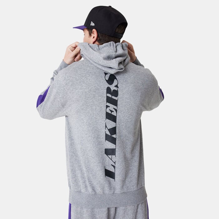 New Era Men's Los Angeles Lakers NBA Colour-Block Pullover Hoodie Grey New Era Men's Los Angeles Lakers NBA Colour-Block Pullover Hoodie Grey image number 1