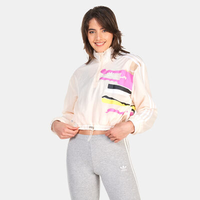 adidas Originals Women's Thebe Magugu Track Top Beige adidas Originals Women's Thebe Magugu Track Top Beige