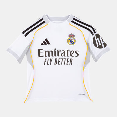 adidas Kids' Real Madrid 25/26 Home Replica Football Jersey White adidas Kids' Real Madrid 25/26 Home Replica Football Jersey White