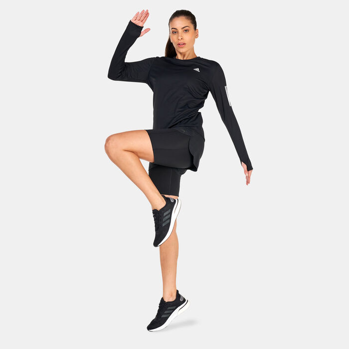 adidas Women's Run Icons Two-in-One Running Shorts Black adidas Women's Run Icons Two-in-One Running Shorts Black image number 2