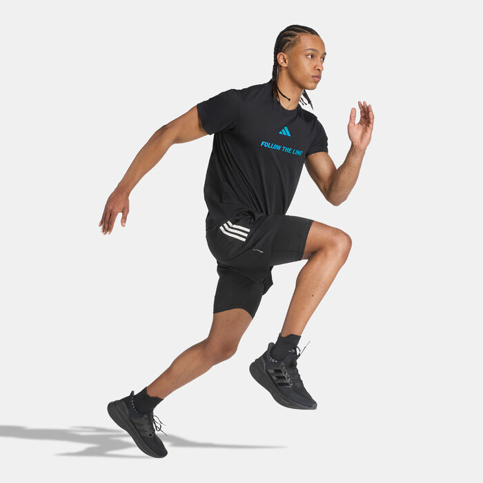 adidas Men's Follow The Line Running T-Shirt Black adidas Men's Follow The Line Running T-Shirt Black image number 2
