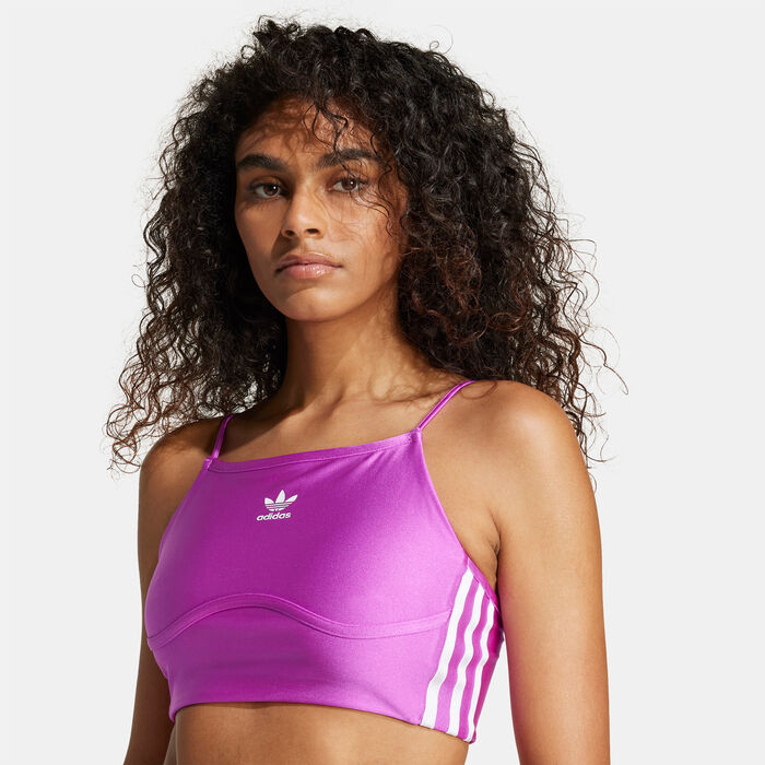 adidas Originals Women's 3-Stripes Crop Top Pink image number 3