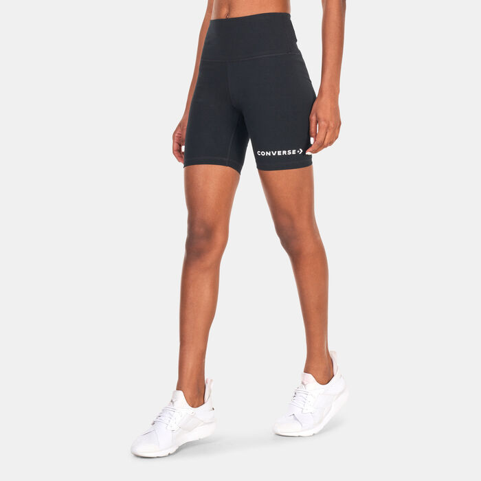 Converse Women's Wordmark Bike Shorts Black image number 0