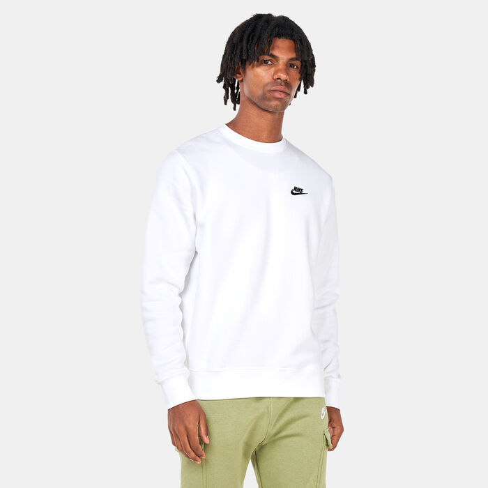 Nike Men's Sportswear Club Fleece Crew Sweatshirt White Nike Men's Sportswear Club Fleece Crew Sweatshirt White image number 0