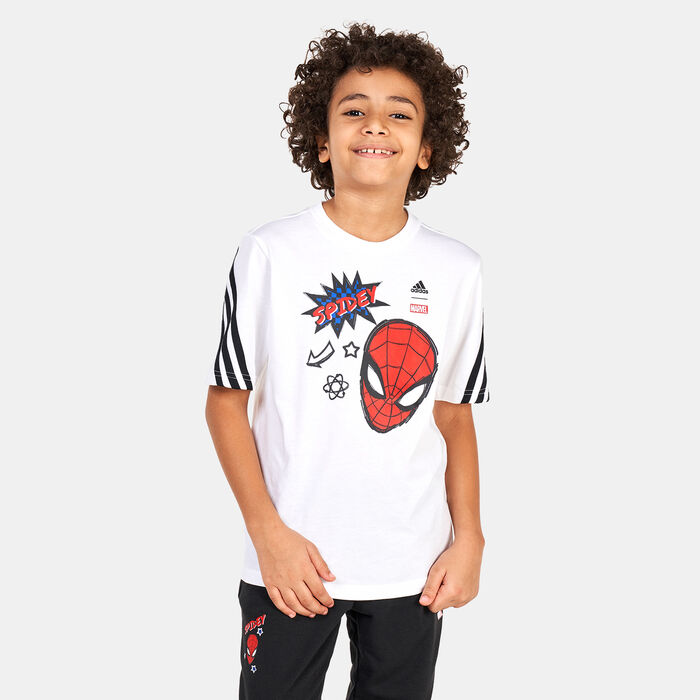 adidas Kids' x Marvel Spider-Man T-Shirt White adidas Kids' x Marvel Spider-Man T-Shirt White image number 0