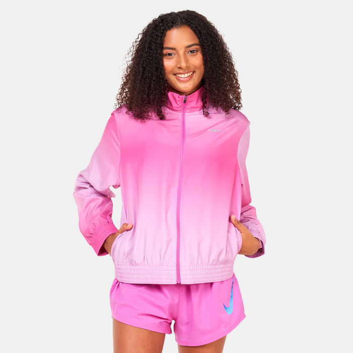 Nike Women's Swoosh Run Print Jacket Pink Nike Women's Swoosh Run Print Jacket Pink image number 0