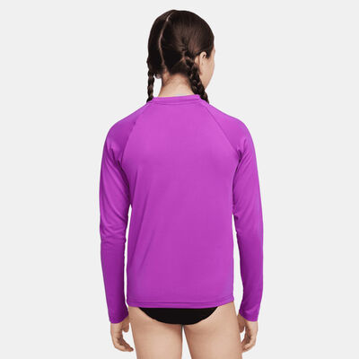 Nike Swim Kids' Swoosh Hydro Rashguard Purple