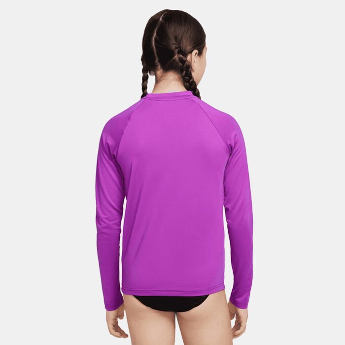 Nike Swim Kids' Swoosh Hydro Rashguard Purple image number 1