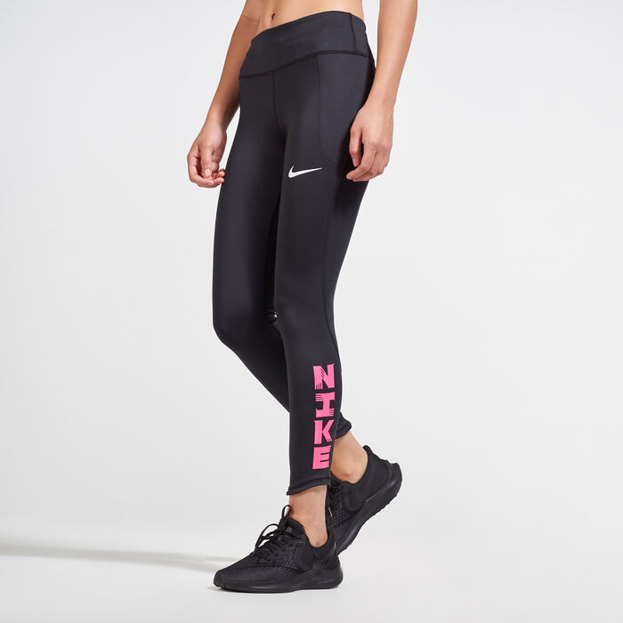 Nike Speed Icon Clash Womens 7/8 Running Tights DD2287-283 Brown-Size XL