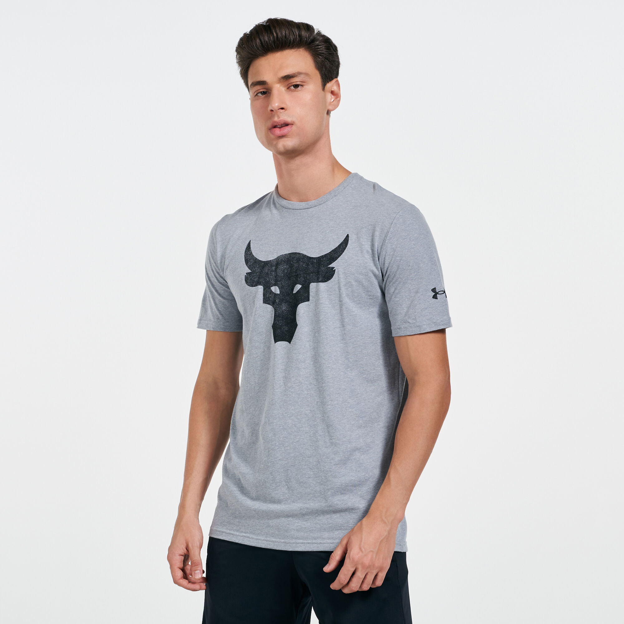 Buy Under Armour Men s Project Rock Brahma Bull T Shirt Grey in