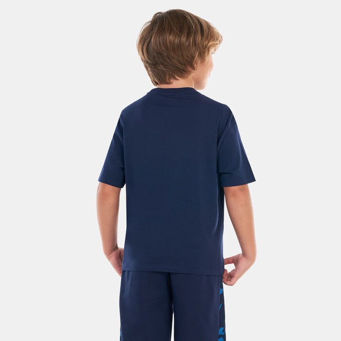 EA7 Emporio Armani Kids' Logo T-Shirt (Older Kids) Blue EA7 Emporio Armani Kids' Logo T-Shirt (Older Kids) Blue image number 1