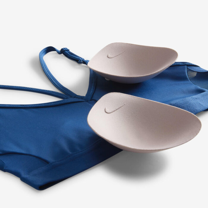 Nike Women's Indy Light-Support Padded V-Neck Sports Bra Blue Nike Women's Indy Light-Support Padded V-Neck Sports Bra Blue image number 3