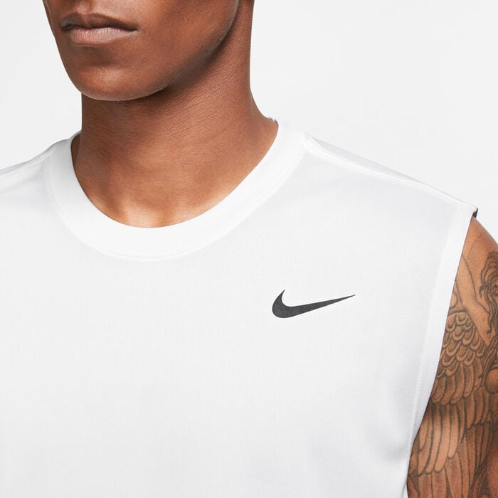 Nike Men's Dri-FIT Legend Sleeveless Training T-Shirt White Nike Men's Dri-FIT Legend Sleeveless Training T-Shirt White image number 3