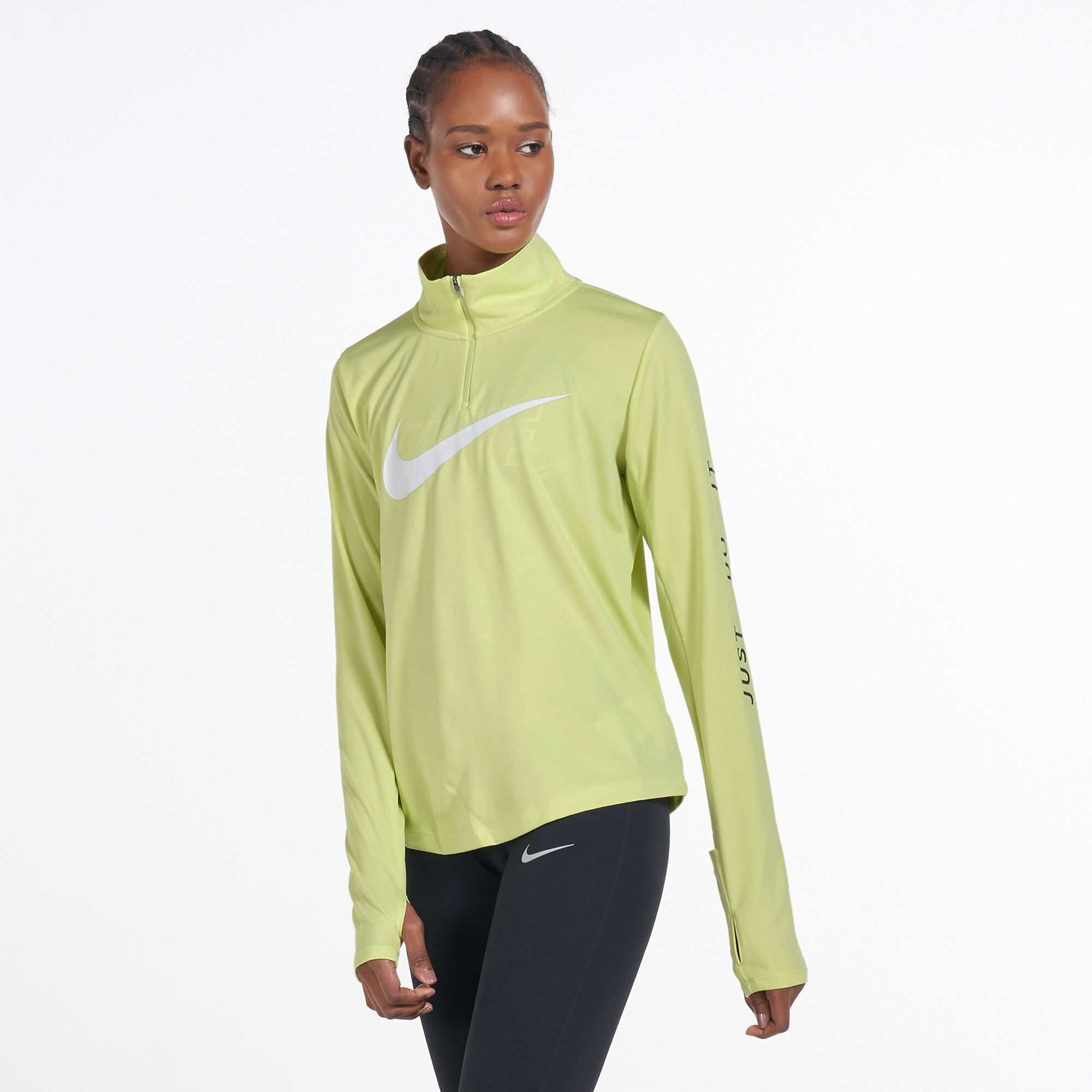 Buy Nike Women s 1 4 Zip Running T Shirt Green in KSA SSS