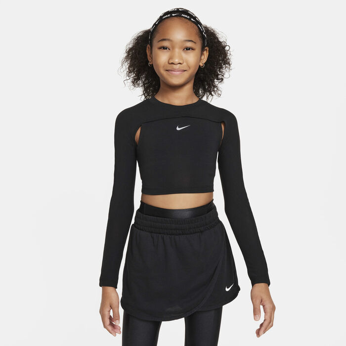 Nike Girls' Dri-FIT Long-Sleeve Top Black Nike Girls' Dri-FIT Long-Sleeve Top Black image number 0