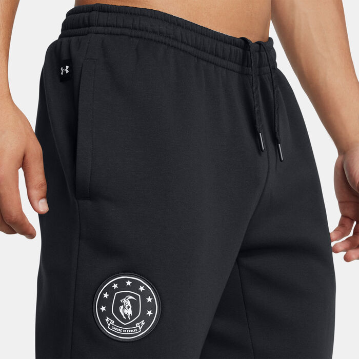 Under Armour Men's Project Rock Icon Fleece Training Pants Black Under Armour Men's Project Rock Icon Fleece Training Pants Black image number 4