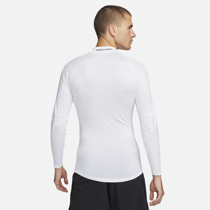 Nike Men's Pro Dri-FIT Fitness Mock-Neck Top White Nike Men's Pro Dri-FIT Fitness Mock-Neck Top White image number 1