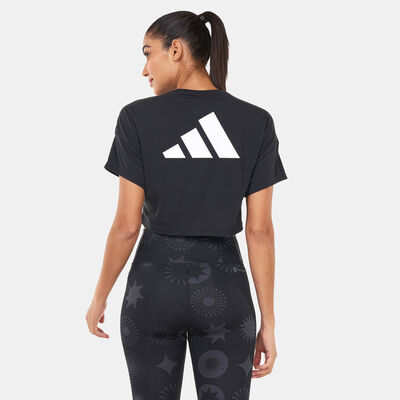 adidas Women's Train Icons Print T-Shirt Black