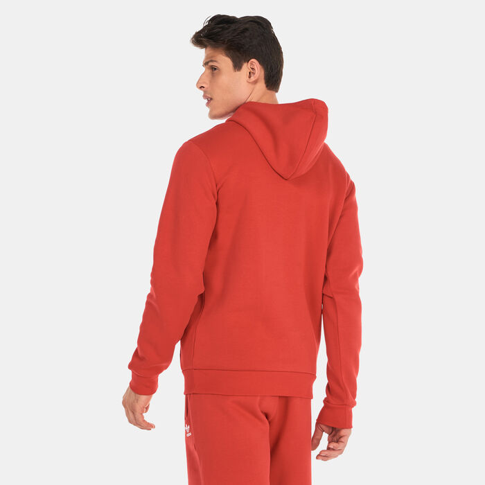 adidas Originals Men's Trefoil Essentials Hoodie Red adidas Originals Men's Trefoil Essentials Hoodie Red image number 1