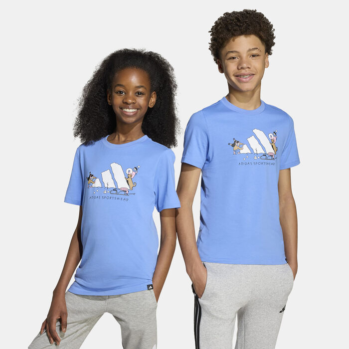 adidas Kids' Winter Sports Graphic T-Shirt Blue adidas Kids' Winter Sports Graphic T-Shirt Blue image number 4