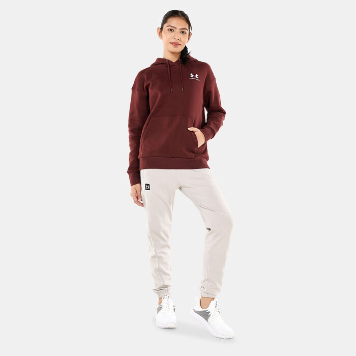Under Armour Women's UA Essential Fleece Hoodie Red Under Armour Women's UA Essential Fleece Hoodie Red image number 2