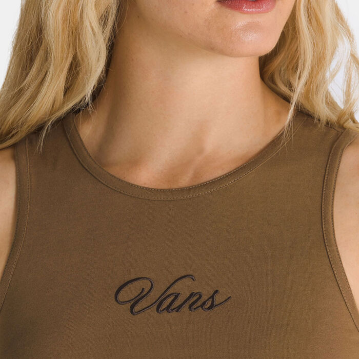 Vans Women's Small Staple Crop Tank Top Brown image number 2