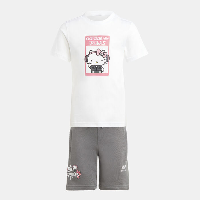adidas Originals Kids' x Hello Kitty T-Shirt and Shorts Set White adidas Originals Kids' x Hello Kitty T-Shirt and Shorts Set White image number 0