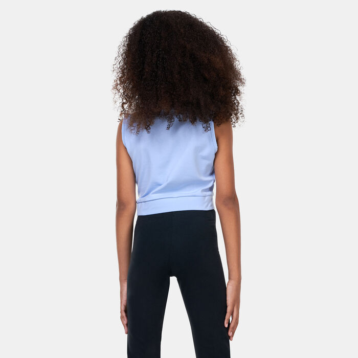 adidas Originals Kids' Graphic Print Crop Tank Top Blue image number 3