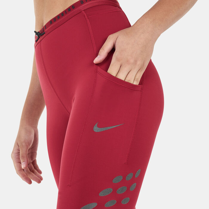 Buy Nike Women's Dri-FIT Run Division Pocket Running Leggings Red in KSA  -SSS