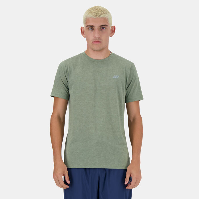 New Balance Men's Sport Essentials Heathertech Running T-Shirt Green New Balance Men's Sport Essentials Heathertech Running T-Shirt Green image number 0