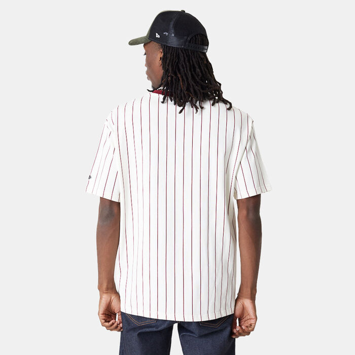 New Era Men's Pinstripe Script T-Shirt White New Era Men's Pinstripe Script T-Shirt White image number 1