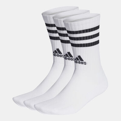 adidas Men's 3-Stripes Cushioned Crew Socks (3 Pack) White