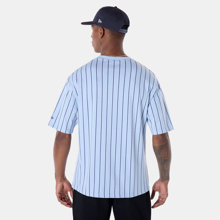 New Era Men's Pinstripe T-Shirt Blue New Era Men's Pinstripe T-Shirt Blue image number 1