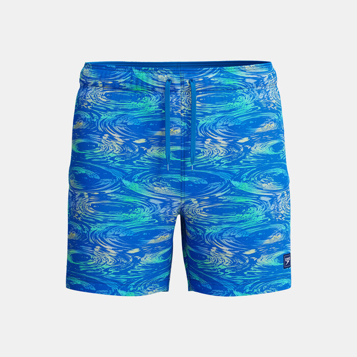 Speedo Men's Print Redondo Edge Volley Swimming Trunks Blue Speedo Men's Print Redondo Edge Volley Swimming Trunks Blue image number 0
