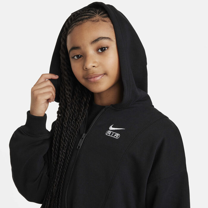 Nike Girls' Air Full-Zip Hoodie Black Nike Girls' Air Full-Zip Hoodie Black image number 2