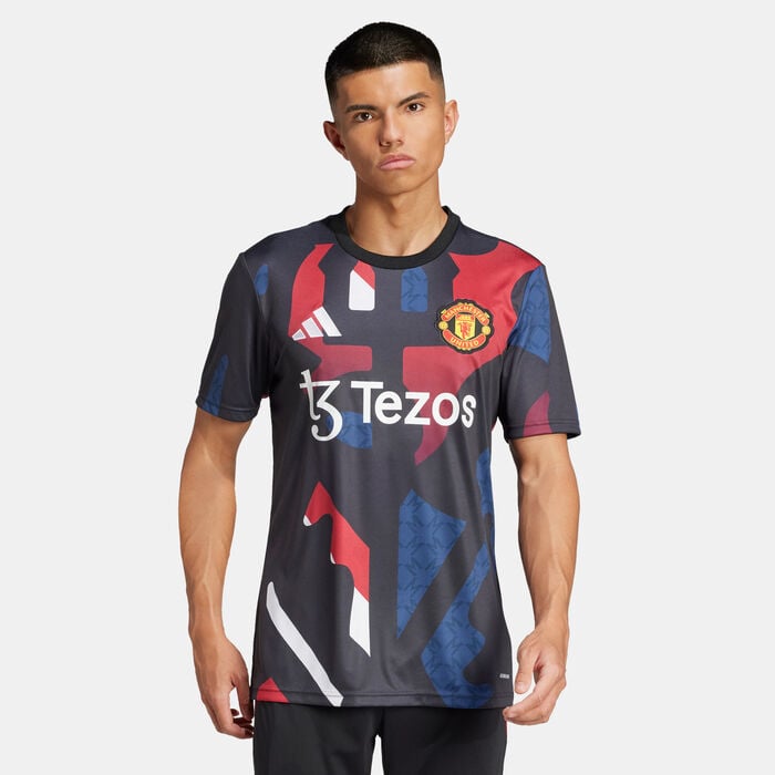 adidas Men's Manchester United 24/25 Pre-Match Football Top Red adidas Men's Manchester United 24/25 Pre-Match Football Top Red image number 0