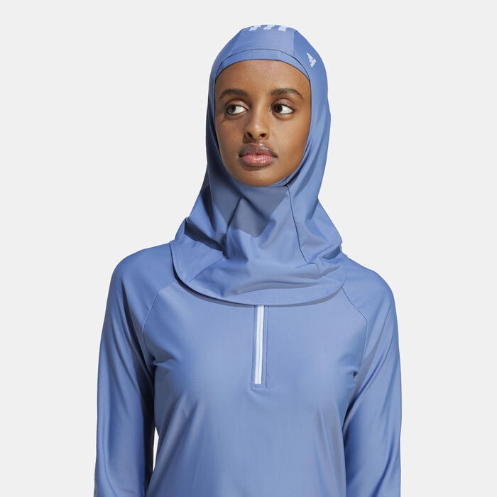 adidas Women's 3-Stripes Swimming Hijab Blue adidas Women's 3-Stripes Swimming Hijab Blue image number 0