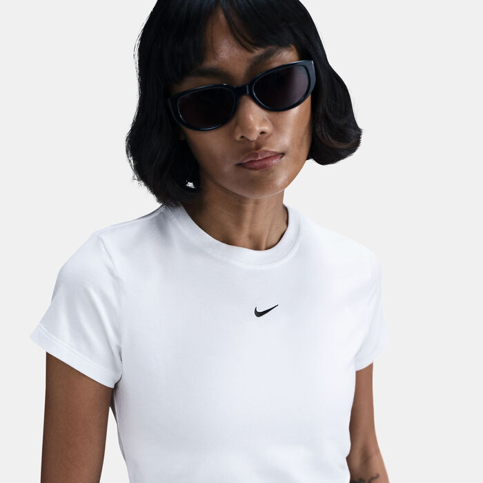 Nike Women's Sportswear Chill Knit Crop Top White image number 3